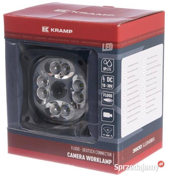 Lampa robocza LED z kamerą kwadratowa CAS66090KR małopolskie Kamionna