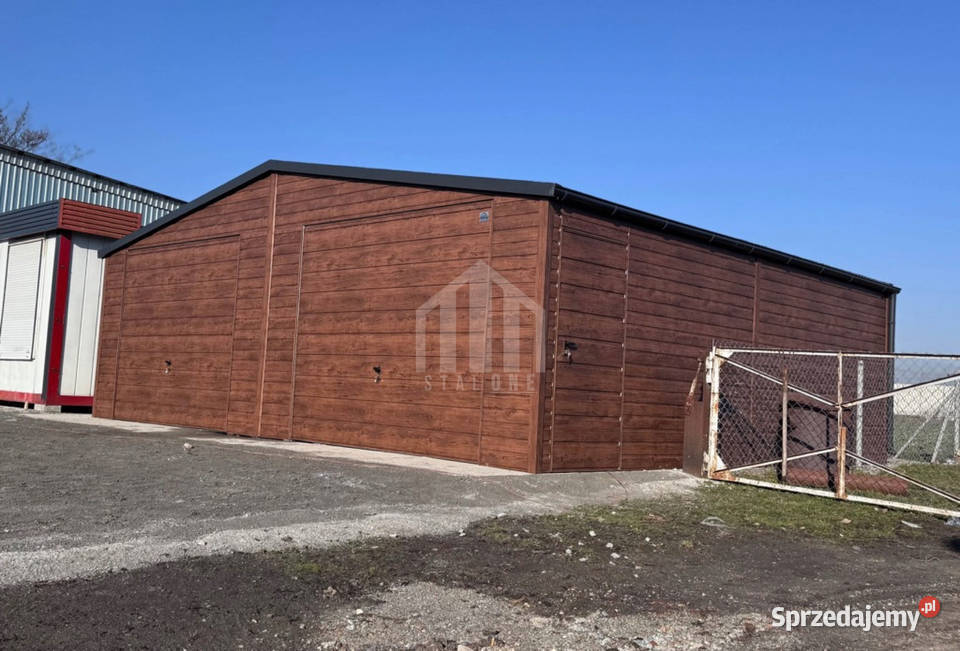 Garaż blaszany 8x6m 2x brama drzwi drewnopodobny 48m2 małopolskie