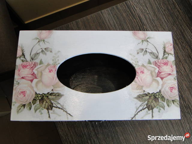 Romantyczny chustecznik decoupage gotowy ręki Bochnia