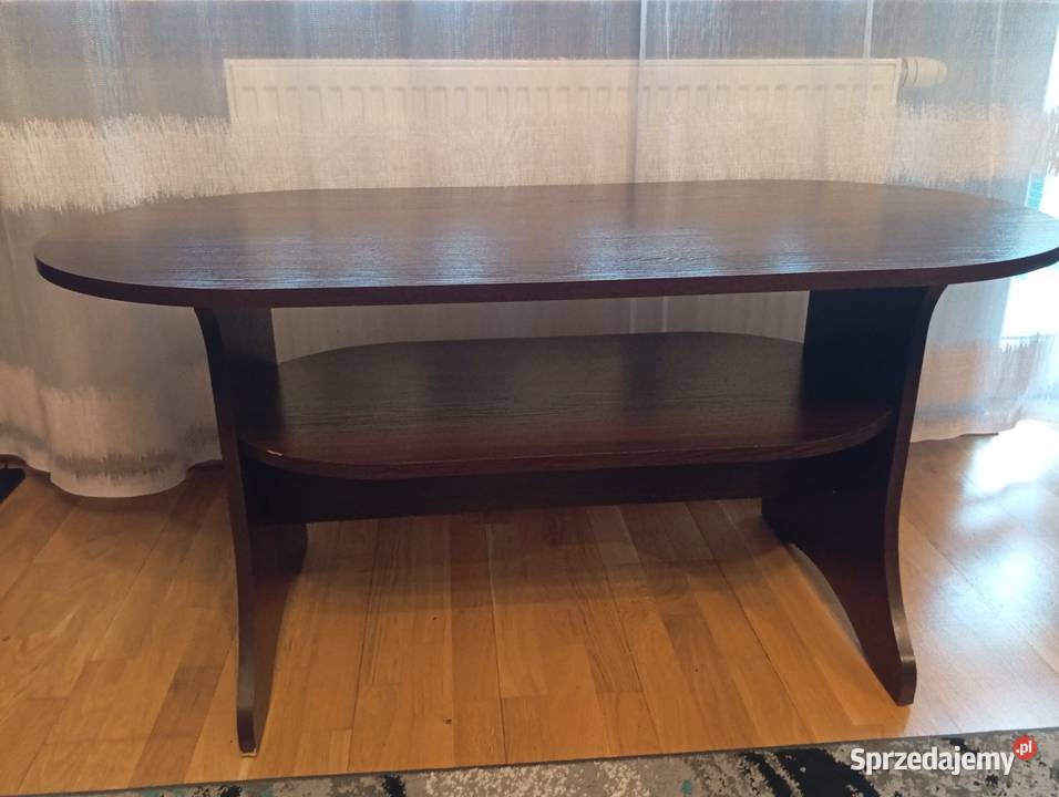 Stolik kawowy ława brązowy owalny 120 x 60