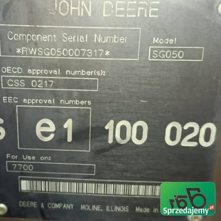 Kabina Kompletna SG050 John Deere 7700 Wilkowo