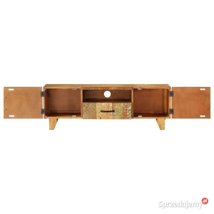 Ręcznie rzeźbiona szafka pod TV 120x30x40 drewno Warszawa sprzedam