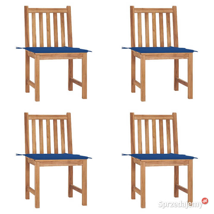 Krzesła ogrodowe 4 z poduszkami lite drewno