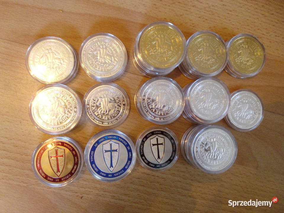 Moneta Krzyż Templariuszy Medal Numizmat Srebro śląskie Sosnowiec