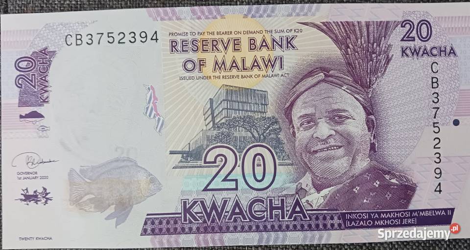 20 Kwacha Malawi 2020 r mennicze Kolekcje wielkopolskie sprzedam