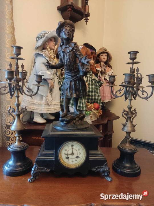 Stary zegar Panna ze świecznikami garnitur Antyki Gorzów Wielkopolski sprzedam