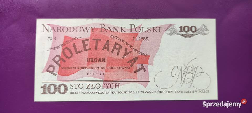 Banknot z PRLu 100 1986 stan UNC 3 Pruszków