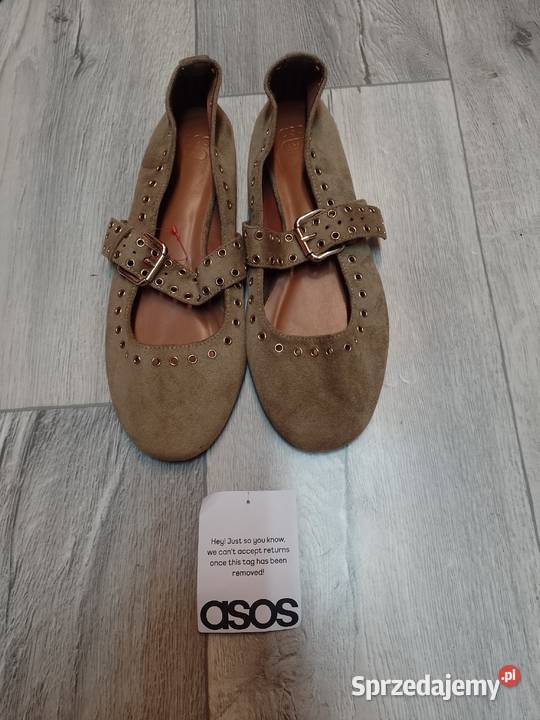 40 ASOS Design Beżowe bogato zdobione baleriny z Kraków sprzedam