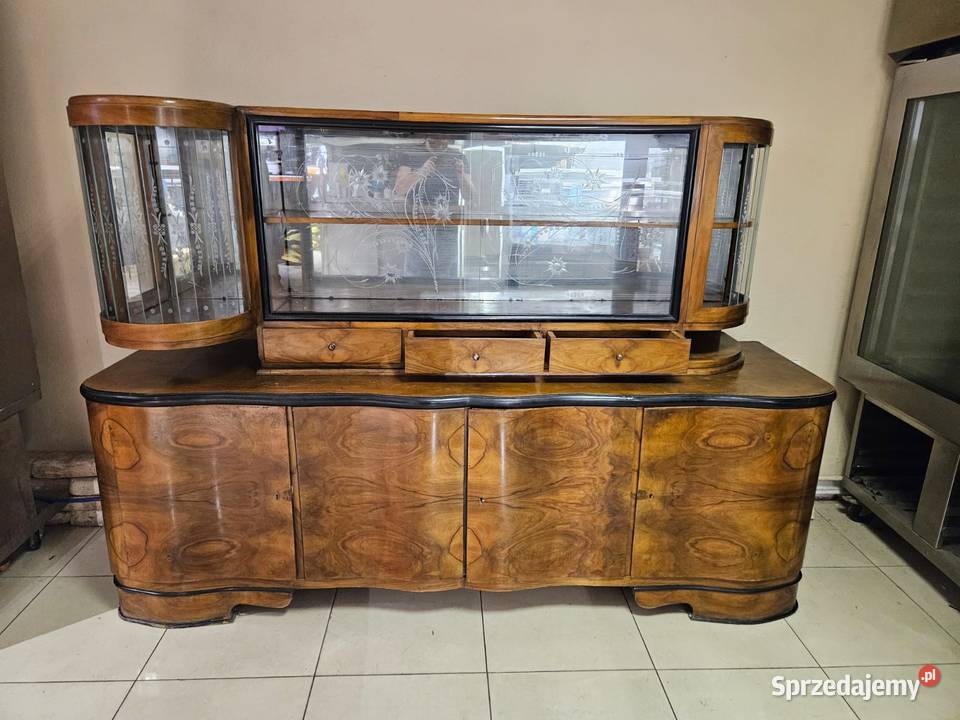 Piękny duży kredens stara komoda witryna z Pszczyna