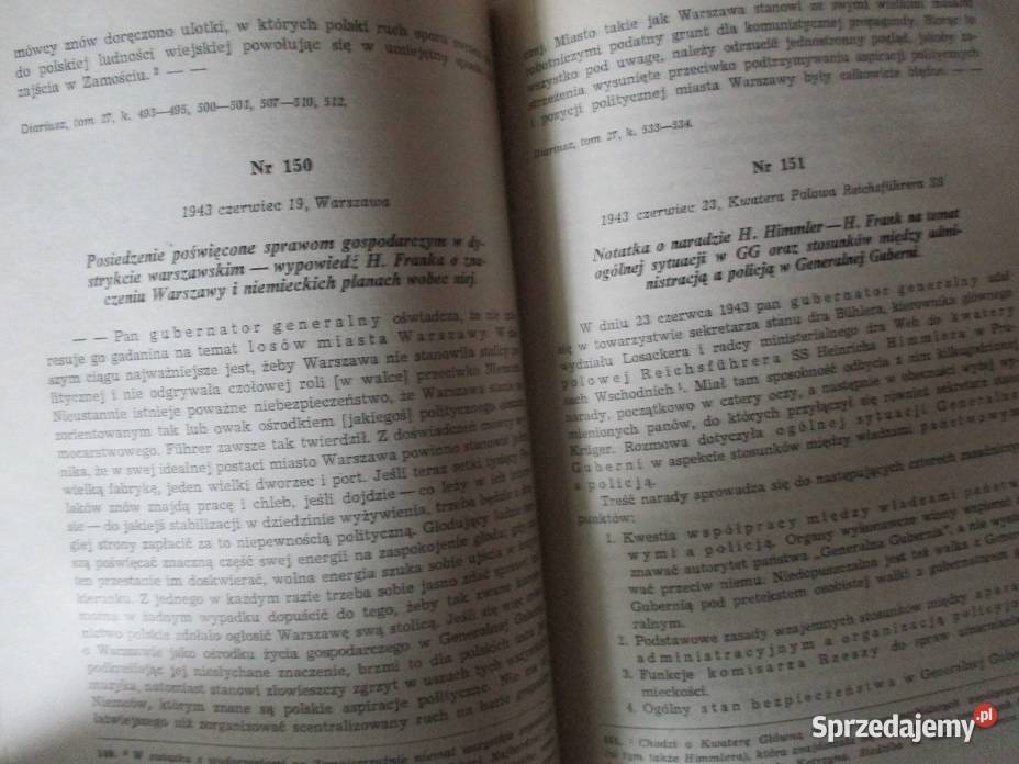 Okupacja i ruch oporu w dzienniku Hansa Franka historia, archeologia Łódź