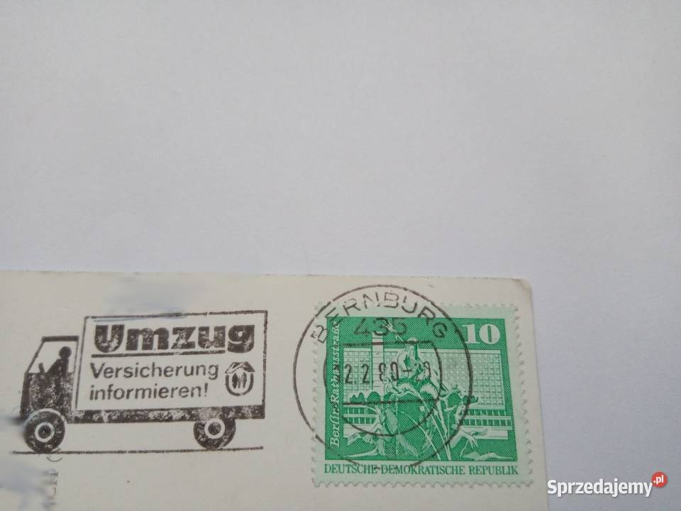 Pocztówka Magdeburg z 1980r Znaczek Dąbrowa Górnicza