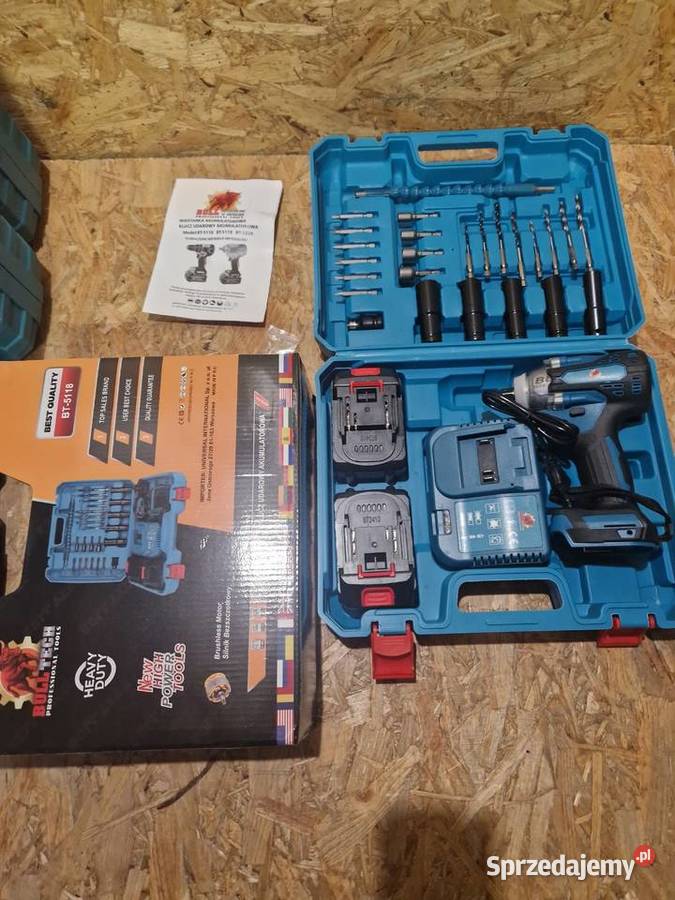 KLUCZ UDAROWY AKUMULATOROWY DO KÓŁ ZESTAW 2x AKU Głogowa