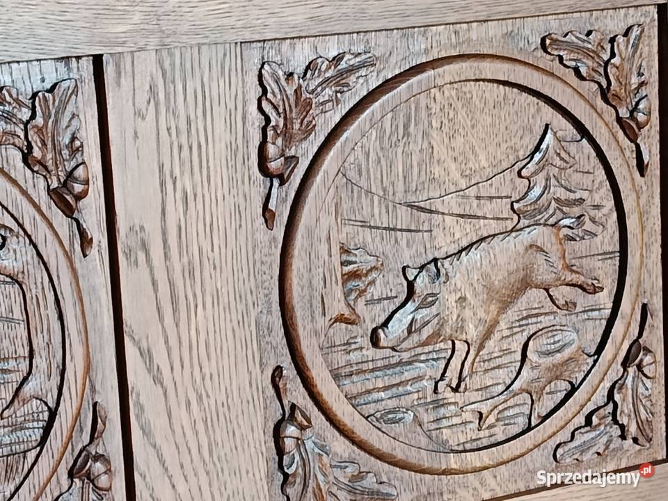 Skrzynia drewniana rzeźbiona Pozostałe Lipno