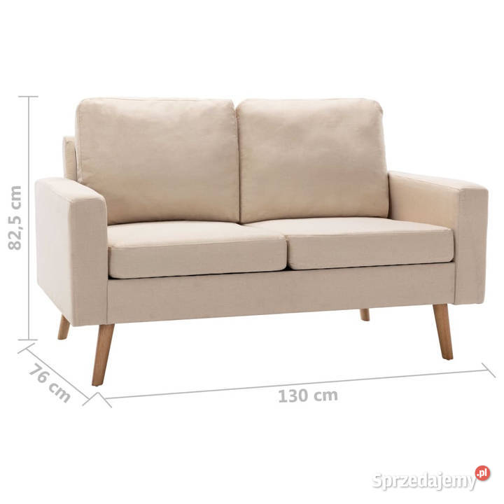 2osobowa sofa kremowa tapicerowana tkaniną Warszawa