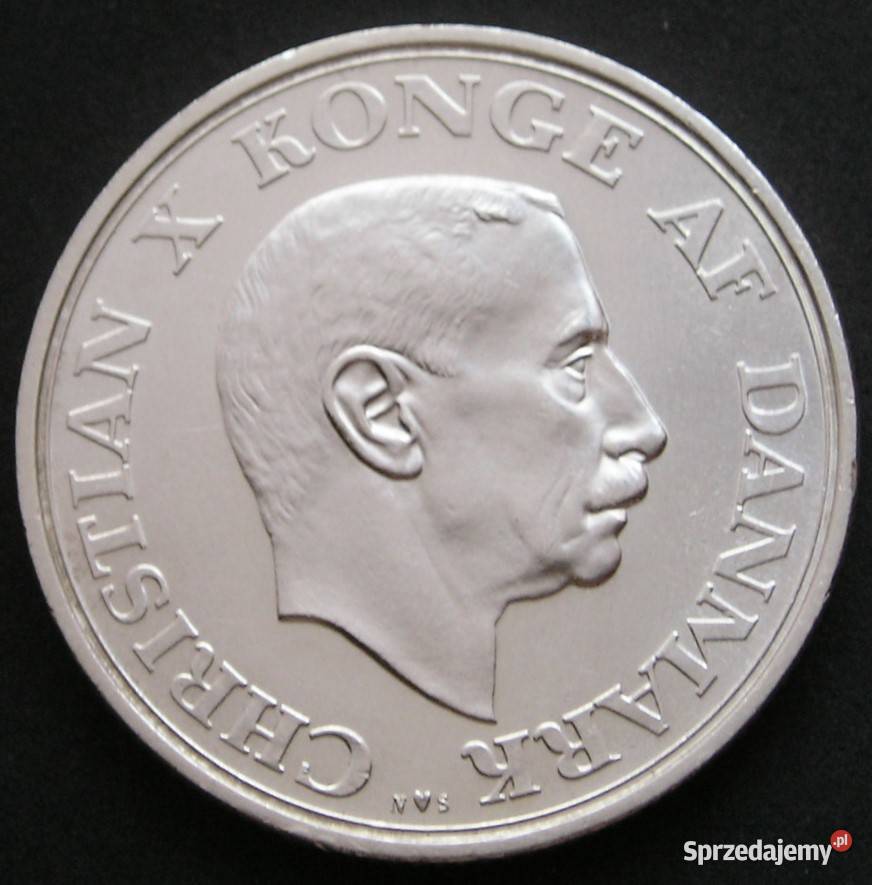 Dania 2 korony 1937 SREBRO Christian X stan 2