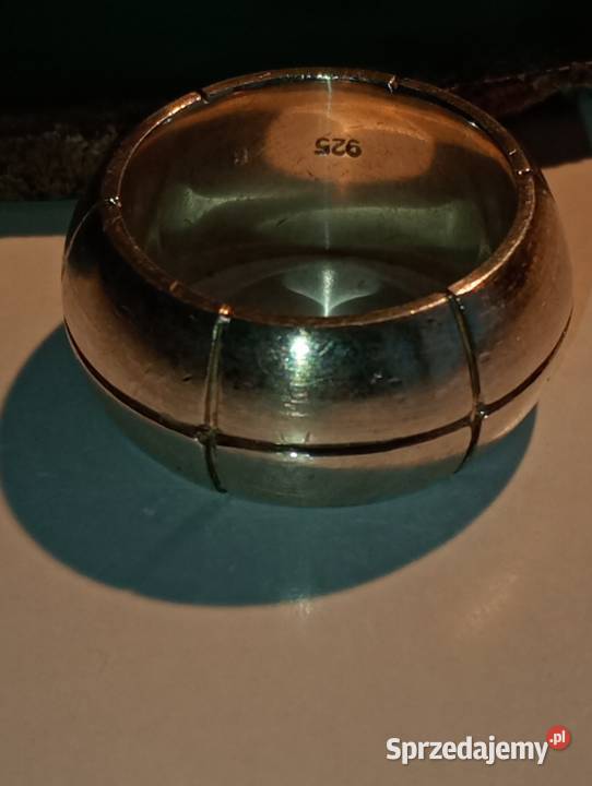 Pierścionek obrączka srebrna artystyczna Gliwice