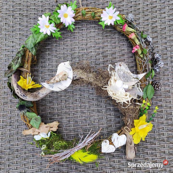 Wiosenny wianek wieniec ptaszki na Wielkanoc wielkopolskie Poznań