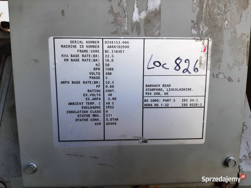 agregat prądotwórczy 18kw225kva diesel perkins Wiskitki