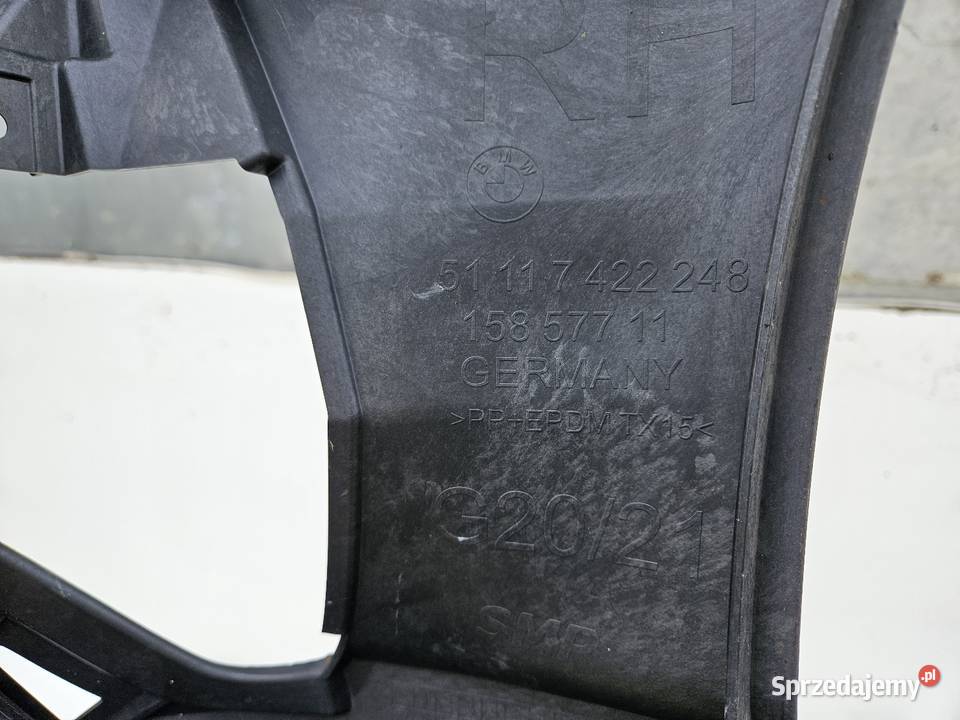 BMW 3 G20 G21 ŚLIZG PRAWY ZDERZAKA PRZÓD 7422248 osobowe