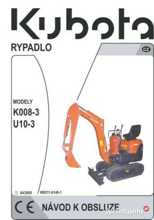 MINIKOPARKA Kubota KX008 K0083 U10 instrukcja Kielce