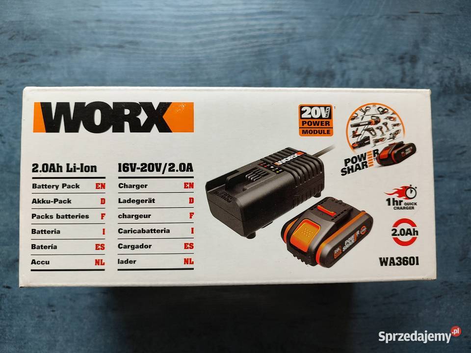 Akumulator i ładowarka Worx 20V 2Ah