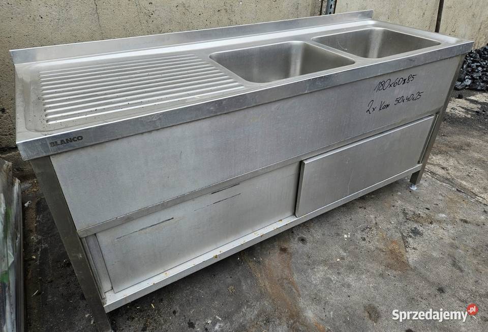 Zlew 2komorowy 180x60x85 komora 50x40x25 492 wielkopolskie Krotoszyn