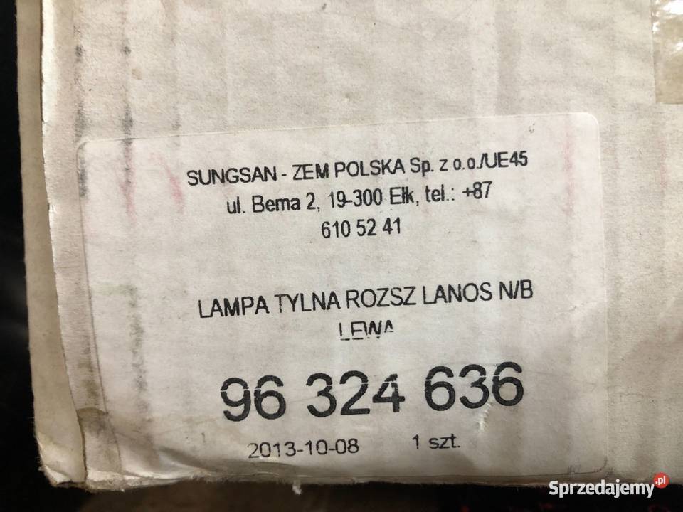 Daewoo LANOS Sedan 19972001 Lampa tylna lewa Skarżysko-Kamienna