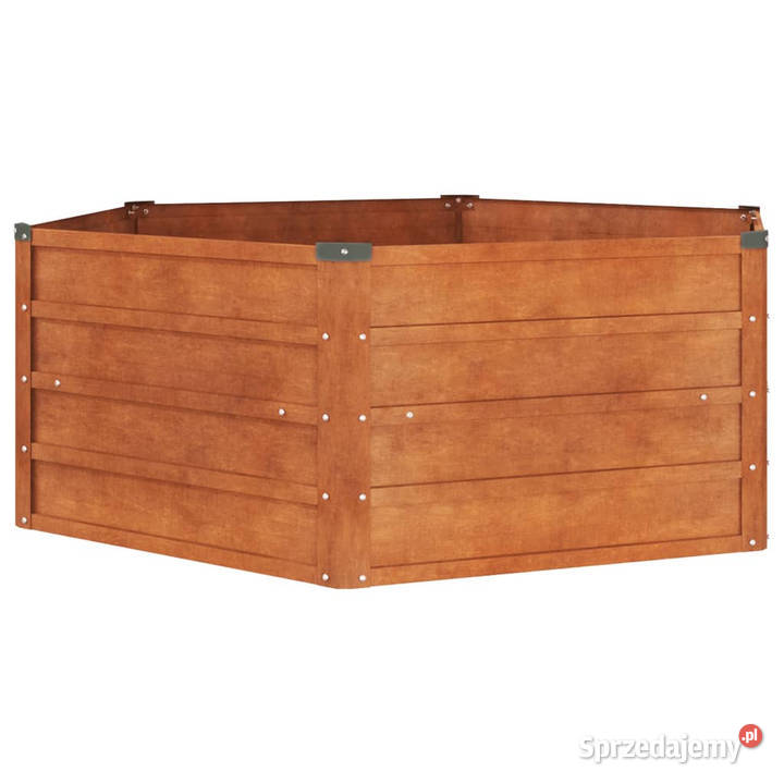 Podwyższona donica rdzawa 129x129x45 stal Warszawa