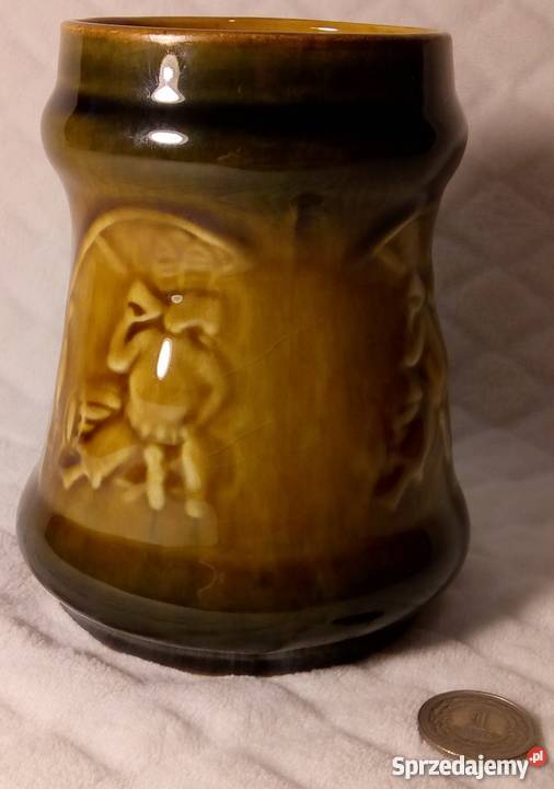 Porcelanowy szkliwiony Kufel brązowy 127 Rogoźnik