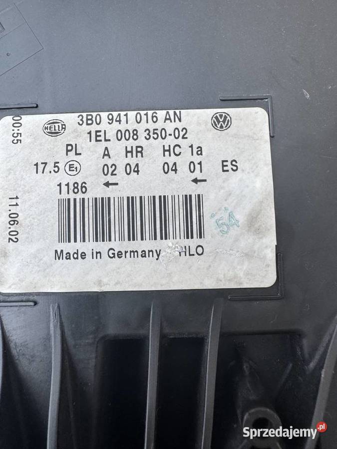 Lampa przód prawa vw passat B5 FL HELLA Kołobrzeg