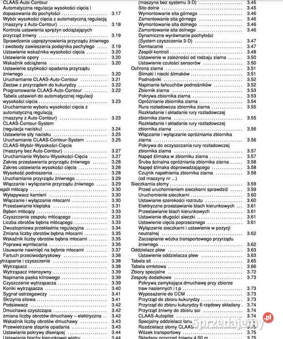 Instrukcja obsługi Claas Dominator 218 208 204 Zduńska Wola