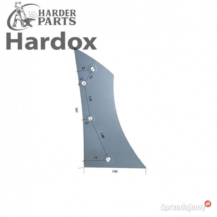 Pierś HARDOX 405103P A 12 części do pługa BRIX Suwałki
