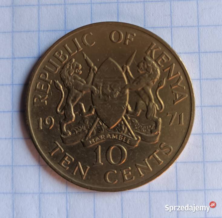 10 CENTÓW TEN CENTS 1971 KENIA Piszczac