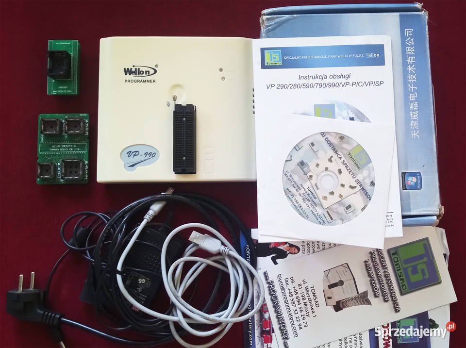 Programator Wellon VP990 adaptery TSOP48 i PLCC