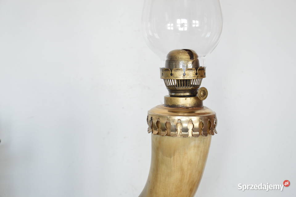 lampa naftowa duży RÓG kaganek mosiądz sprawna Jastrzębie-Zdrój