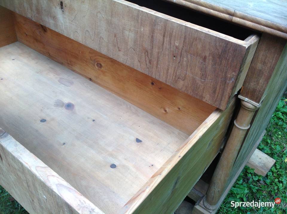 Drewniana Komoda z Szufladami Orzech Antyk Nowa Sól