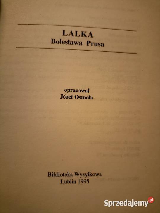 Lalka Prusa analizy literatury lektury szkolne mazowieckie