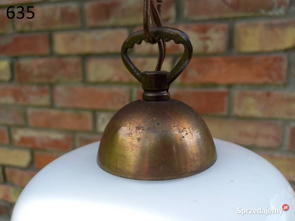 Żyrandol drewniany holenderski Szklany klosz Gawroniec