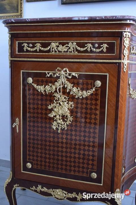 Drewniana Szafka Barkowa Komoda Szafa Marmurowy Komody sprzedam