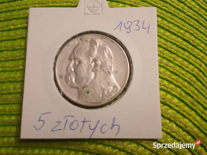 moneta srebrna polska 5 złotych z 1934r Numizmatyka Łomża