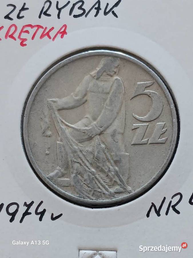 5 Złotych Rybak 1974 r Skrętka 4 Konin