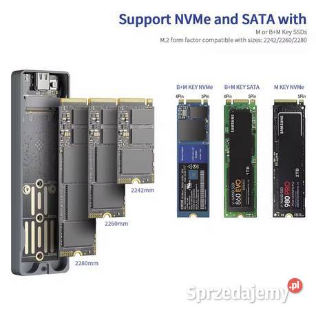 Obudowa USB dysk NVME M2 M2 dual protocoll 10Gbs Grzywna