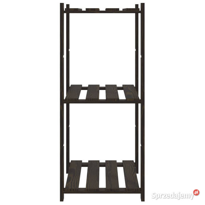 Regał z 3 półkami czarny 60x38x90 lite drewno Pozostałe Warszawa