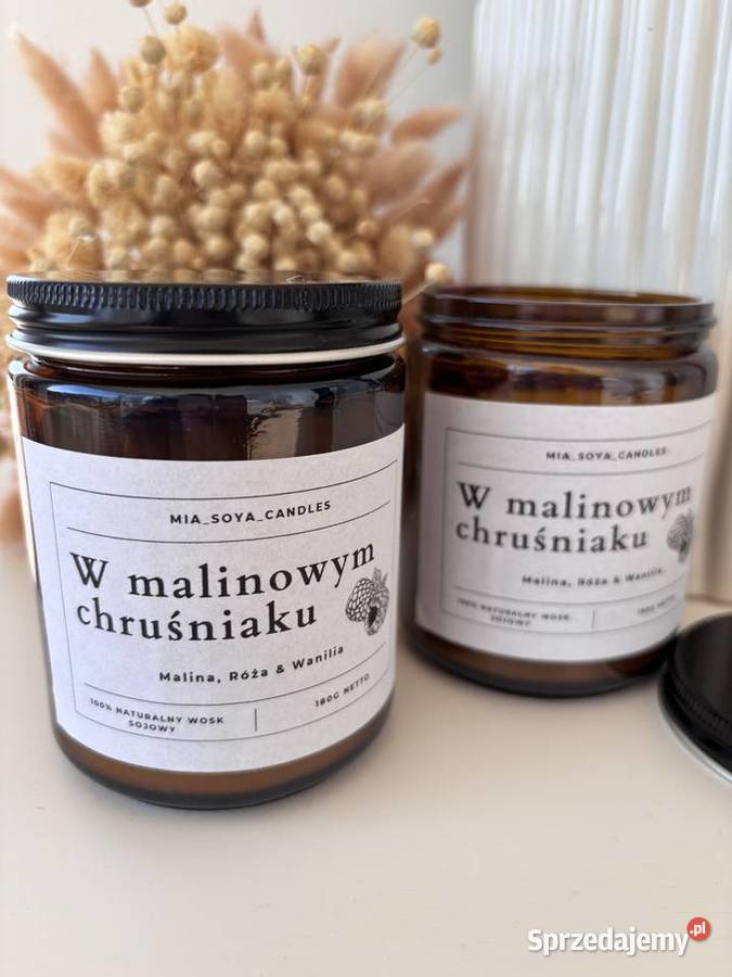 Hit Świeca sojowa W MALINOWYM CHRUŚNIAKU Radzymin