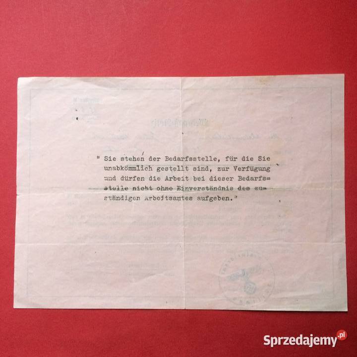 1230 Dokument Niemiecki Kurt Rauprich Szczecin