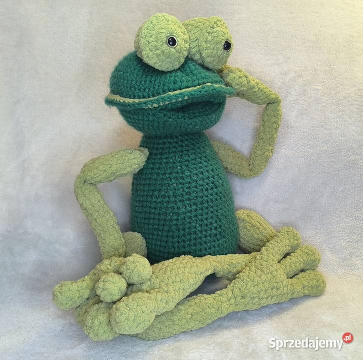 Duża żaba handmade 76 miękka przytulanka unikat mazowieckie