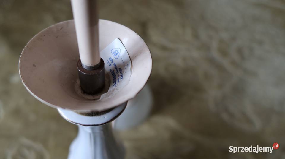 Żyrandol 3 Ramienny z Porcelitu Klosze Szkło PRL Ziębice