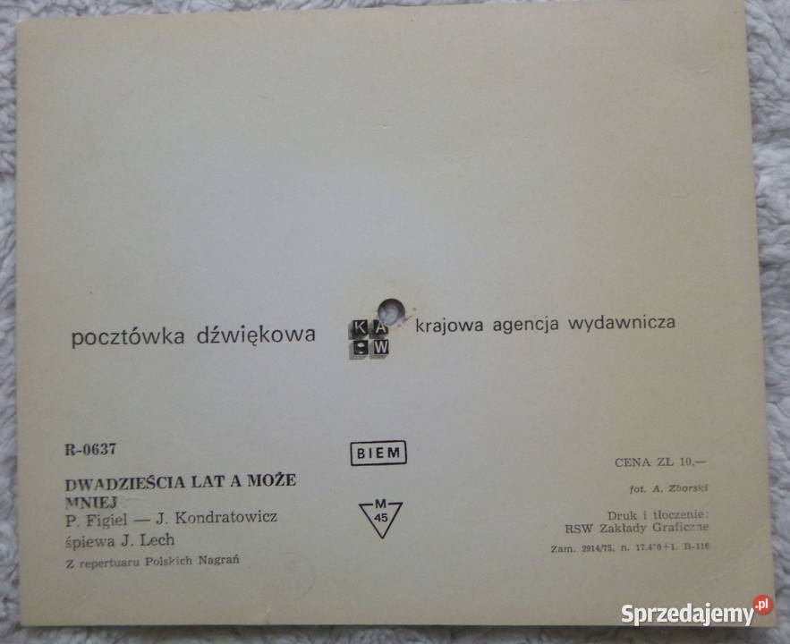 Płyta pocztówka dźwiękowa 4 1 płyta Warszawa