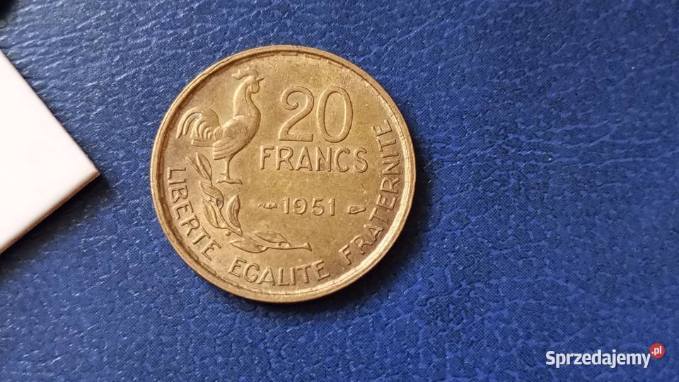 stare monety 20 frank 1951 Francja Lesko