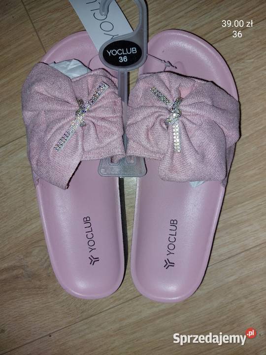 Klapki damskie pudrowy róż rozmiar 36 Wadowice sprzedam